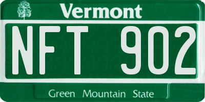 VT license plate NFT902