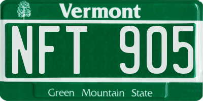 VT license plate NFT905