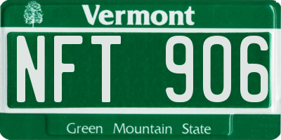 VT license plate NFT906