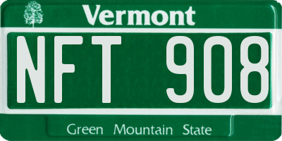 VT license plate NFT908