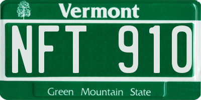 VT license plate NFT910