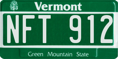 VT license plate NFT912