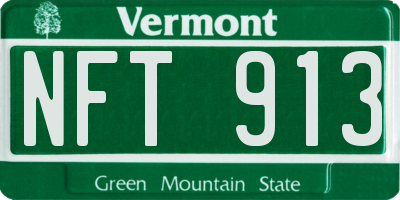 VT license plate NFT913