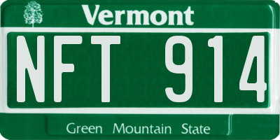 VT license plate NFT914
