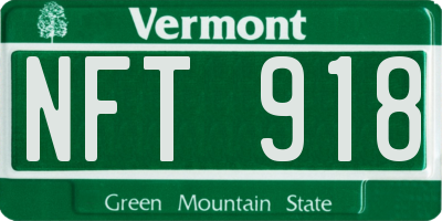VT license plate NFT918