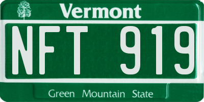 VT license plate NFT919