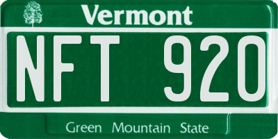 VT license plate NFT920