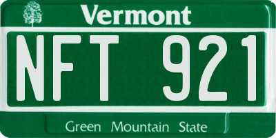 VT license plate NFT921