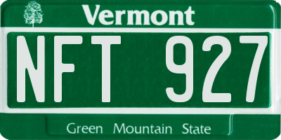 VT license plate NFT927