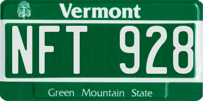 VT license plate NFT928