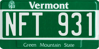 VT license plate NFT931