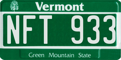 VT license plate NFT933