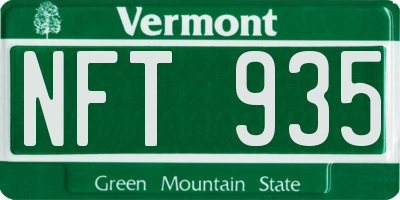 VT license plate NFT935