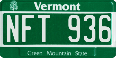 VT license plate NFT936
