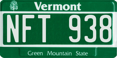 VT license plate NFT938