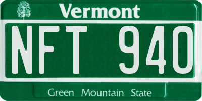 VT license plate NFT940