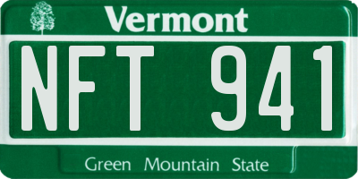 VT license plate NFT941