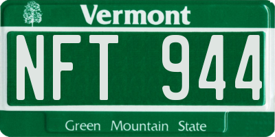 VT license plate NFT944