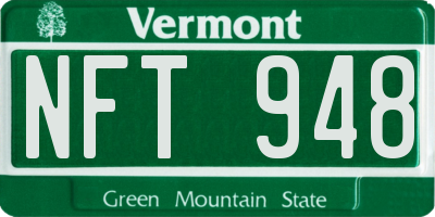 VT license plate NFT948