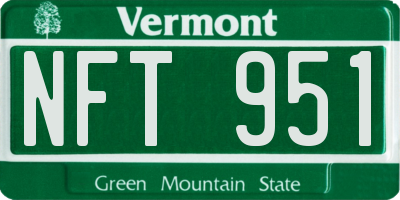 VT license plate NFT951