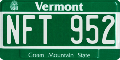 VT license plate NFT952