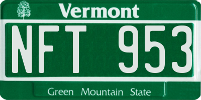 VT license plate NFT953