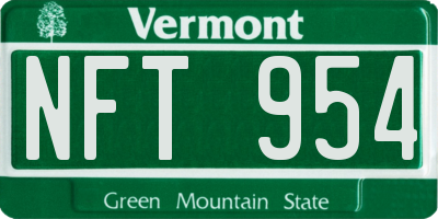 VT license plate NFT954