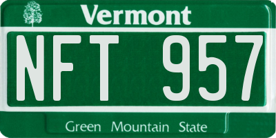 VT license plate NFT957