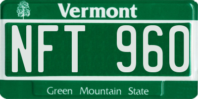 VT license plate NFT960