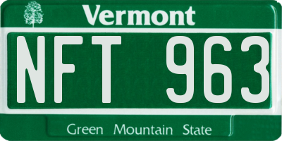 VT license plate NFT963