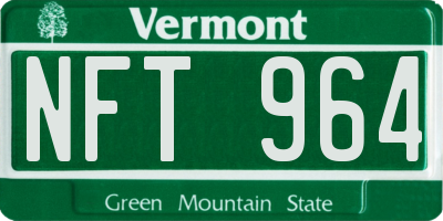 VT license plate NFT964