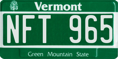VT license plate NFT965