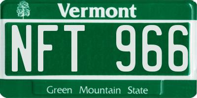 VT license plate NFT966