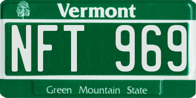 VT license plate NFT969