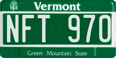 VT license plate NFT970