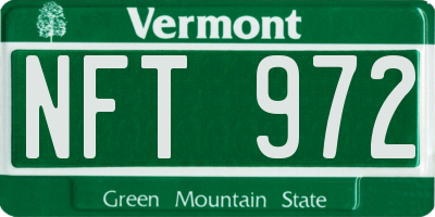 VT license plate NFT972