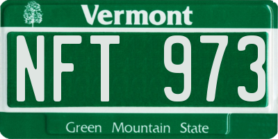 VT license plate NFT973