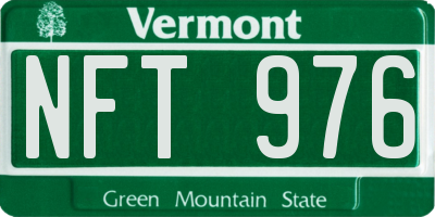 VT license plate NFT976
