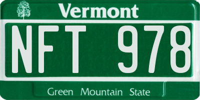 VT license plate NFT978