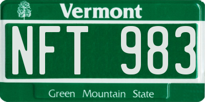 VT license plate NFT983