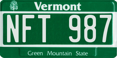 VT license plate NFT987