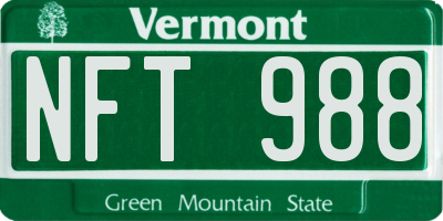 VT license plate NFT988