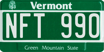 VT license plate NFT990