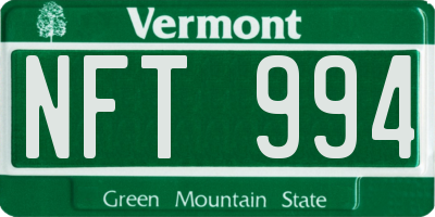 VT license plate NFT994