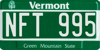 VT license plate NFT995