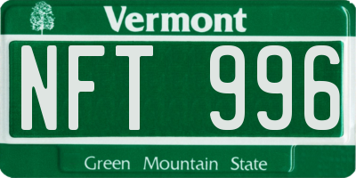 VT license plate NFT996