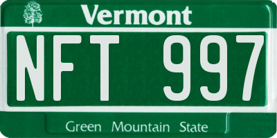 VT license plate NFT997