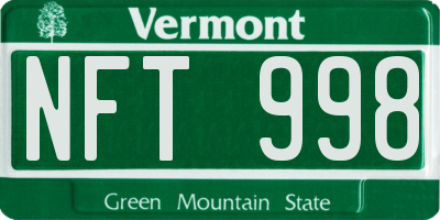 VT license plate NFT998