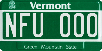 VT license plate NFU000
