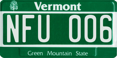 VT license plate NFU006